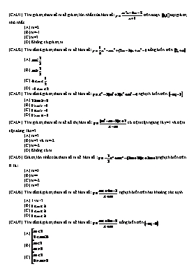 Trắc nghiệm Chương 1 - Giải tích 12